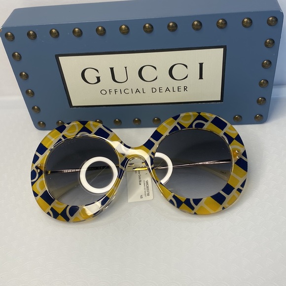 Authentic- NEW GUCCI GG0894S 001 OVERSIZED ROUND FRAME WOMEN’S SUNGLASSES - Picture 10 of 15